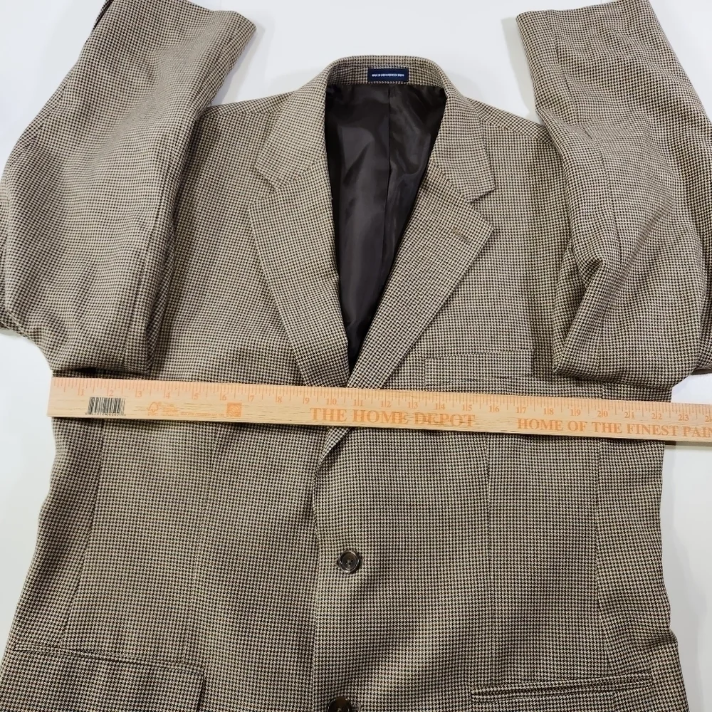 Stafford Essintials Mens Two Button Blazer Brown Sport Coat Suit Jacket Size 44L - Picture 9 of 12